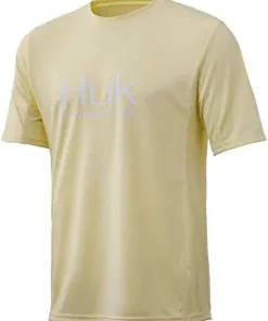 Flash Sale 💯 HUK Men's Icon X Short Sleeve Fishing 👕 Shirt With Sun Protection White ✨