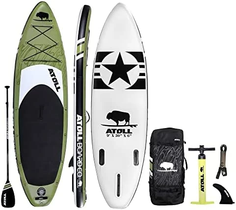 Best Sale 🔔 11' Foot Inflatable Stand Up Paddle Board (6 Inches Thick, 32 Inches Wide) ISUP, Bravo Hand Pump And 3 Piece Paddle, Travel 🎒 Backpack And Accessories New Leash Included Desert Sand 😍 - Image 8