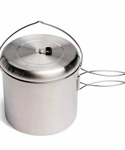 Best deal 😉 Pot 4000 Stainless Steel Camping Pot For Outdoor Campfire Great Cookware Equipment For 🎒 Backpacking Kitchen Bushcraft Survival Gear And Cooking 😍