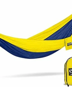 Wholesale ⭐ Eagles Nest Outfitters DoubleNest Lightweight Camping Hammock, 1 To 2 Person, Sapphire/Yellow 🔥