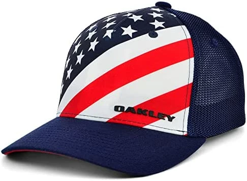 Best Sale 🎉 Oakley Indy Passport Trucker Stretch-Fitted Cap Navy/red 🎉 - Image 8