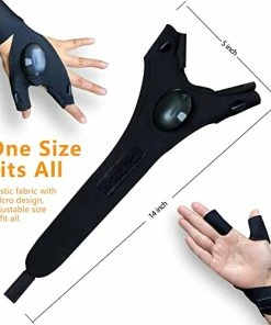 Discount 🎁 Ryebso Stocking Stuffers For Men, Gifts For Men, LED Flashlight Gloves, Cool Gadgets For Men, 🎄 Christmas 🥳 Birthday Gifts For Dad Husband Him, Unique Tool Camping Accessories Fishing Gifts For Men Black 🔥