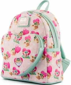 Hot Sale 🎉 Loungefly Mandalorian Grogu Valentines Mini 🎒 Backpack Star Wars 😉