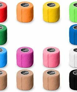 Cheapest 🧨 (14-Pack) 2” X 15 FT | Self Adhesive Non Woven Bandage Wrap – Breathable Self Adherent Wrap For Pets - Athletic Elastic Cohesive Bandage For Sports Injury: Ankle, Knee & Wrist Sprains (Rainbow) 🛒