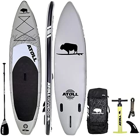 Best Sale 🔔 11' Foot Inflatable Stand Up Paddle Board (6 Inches Thick, 32 Inches Wide) ISUP, Bravo Hand Pump And 3 Piece Paddle, Travel 🎒 Backpack And Accessories New Leash Included Desert Sand 😍 - Image 9