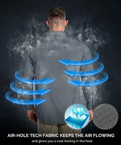 New 🔥 33,000ft Men's Long Sleeve Sun Protection 👕 Shirt UPF 50+ UV Quick Dry Cooling Fishing 👕 Shirts For Travel Safari Camping Hiking Loyal Blue 👏