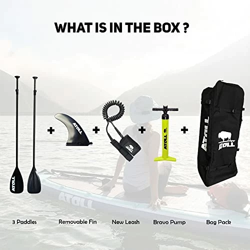 Best Sale 🔔 11' Foot Inflatable Stand Up Paddle Board (6 Inches Thick, 32 Inches Wide) ISUP, Bravo Hand Pump And 3 Piece Paddle, Travel 🎒 Backpack And Accessories New Leash Included Desert Sand 😍 - Image 2