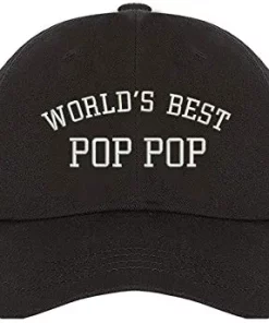 Flash Sale 😀 PRFCTO World's Best Pop Pop Embroidered ⚾ Baseball Hat - Best Grandpa Hat, Daddy Hat Black 🔥