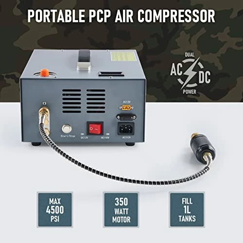 Deals ๐ CREWORKS High-Pressure Electric PCP Pump - 12L/min Portable PCP Air Compressor 4500 PSI 110V, Fast Air Rifle Pistol Paintball Tank Air Pump, 12V HPA Compressor 30mpa ๐ - Image 2