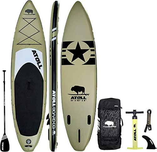Best Sale 🔔 11' Foot Inflatable Stand Up Paddle Board (6 Inches Thick, 32 Inches Wide) ISUP, Bravo Hand Pump And 3 Piece Paddle, Travel 🎒 Backpack And Accessories New Leash Included Desert Sand 😍 - Image 7