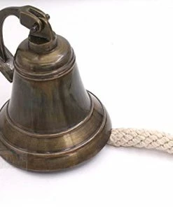 Best Sale ❤️ Brass Ship Bell Nautical Old Antique, Heavy Duty Old Antique Brass Bell, Brass Maritime Duty ⌚ Watch Ship?s Bell In Old Antique Finish By ✨