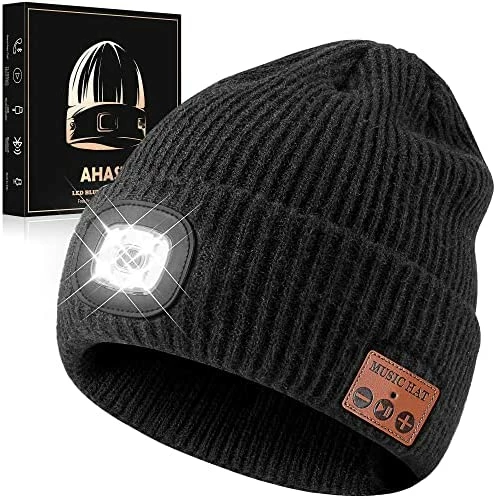Deals ๐ฅฐ AHASTI Bluetooth Beanie Hat With Light For Men, Rechargeable 4 Led Headlamp Cap Wireless Headphones, Gifts For Men Dad Teen Gray โ - Image 7