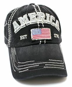 Flash Sale ❤️ Vintage America EST. 1776 Flag Embroidery ⚾ Baseball Hat Olive ❤️