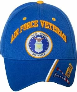 Deals 🛒 Officially Licensed United States Air Force Veteran Embroidered ⚾ Baseball Cap Blue 🔥