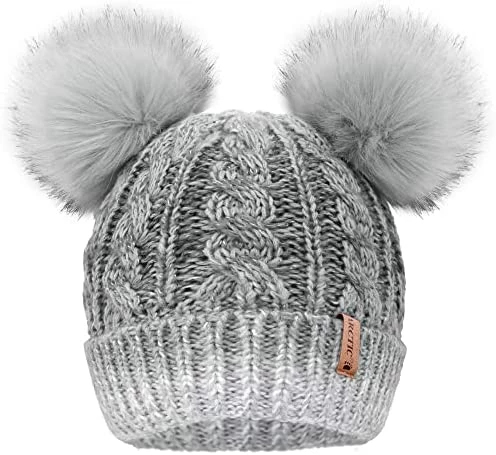New ⭐ Arctic Paw Pom Pom Beanie Cable Knit Fleece Lined Winter Beanie 👩 Women Hat Dark Green ✨ - Image 15