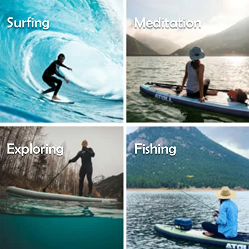 Best Sale 🔔 11' Foot Inflatable Stand Up Paddle Board (6 Inches Thick, 32 Inches Wide) ISUP, Bravo Hand Pump And 3 Piece Paddle, Travel 🎒 Backpack And Accessories New Leash Included Desert Sand 😍 - Image 3