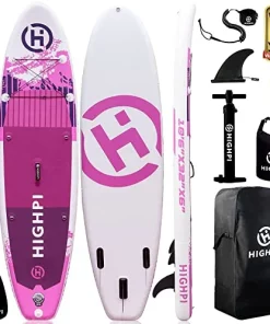 Brand new 🛒 Inflatable Stand Up Paddle Board 10'6''/11' Premium SUP W Accessories & 🎒 Backpack, Wide Stance, Surf Control, Non-Slip Deck, Leash, Paddle And Pump, Standing Boat For Youth & Adult Modern Purple 🎁