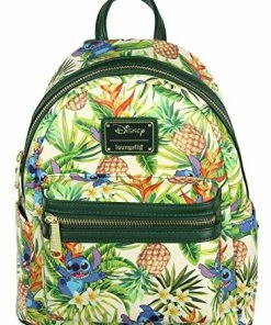 Best Sale 👏 Loungefly Disney Lilo & Stitch Hawaiian Pineapple All Over Print Mini 🎒 Backpack 🎁