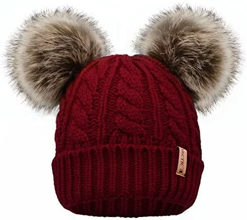 New ⭐ Arctic Paw Pom Pom Beanie Cable Knit Fleece Lined Winter Beanie 👩 Women Hat Dark Green ✨ - Image 11