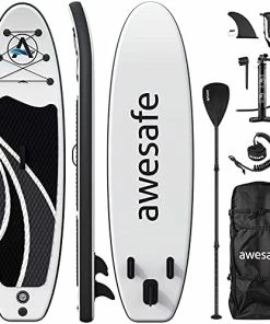 Cheap ✔️ Inflatable Stand Up Paddle Board 10'x32''x6'' SUP With ISUP Accessories 🎒 Backpack, Fin, Paddle, Double Action Pump, Leash, Waterproof Bag For Youth & Adult Red 🔔