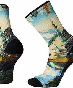 Promo 🎉 Smartwool 👩 Womens Performance Hike Light Cushion Mountain Print Crew Natural 🌟