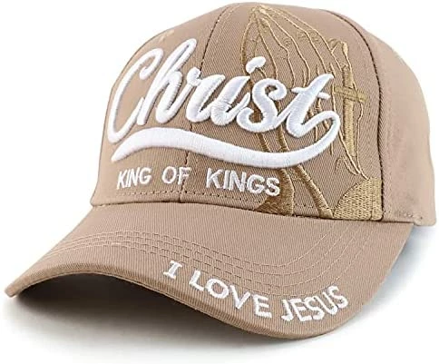 Wholesale ๐ Trendy Apparel Shop 3D Christ King Of Kings Embroidered Jesus Christian Ball Cap Khaki ๐คฉ - Image 7