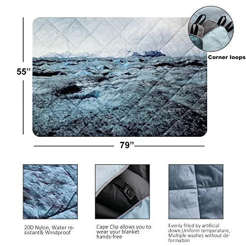 Hot Sale 😉 Down Camping Blanket -Puffy,Lightweight , Packable, Wind & Waterproof Warm Camping Quilt - Outdoor Blanket For Travel, Stadium, 🎒 Backpacking, Camping, Beach, And Hiking (Icelandic Grey) 🌟 - Image 3