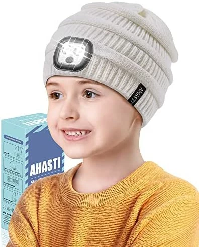 Flash Sale ๐งจ Beanie With Light For Kids, Hat With Light Built In Rechargeable Winter Warm Knitted Headlamp Caps For Toddler Children, Gift For Boys ๐ง Girls Led Beanie Hat Night Light Beanie Flashlight Hat(Black) ๐ - Image 4