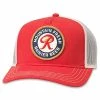 Coupon ✔️ AMERICAN NEEDLE Valin Rainier Beer Mountain Fresh Trucker Hat (PBC-1908B-IRED) 👏