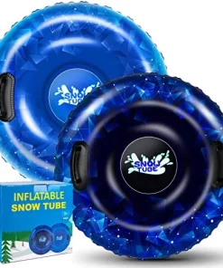 Best deal ⭐ Snow Tube, WOLKEK 40 Inch 2Pack / 47 Inch 1Pack Snow Sled For Kids And Adult, Thickened Heavy Duty Hard Bottom Sleds For Snow With Handles, Winter Toys For Outdoor Sledding Snow Tube Sports 36.2in 😀