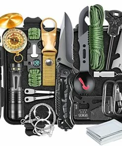 Top 10 🤩 Survival Kits, Gift For Men Dad Husband, Emergency Survival Gear And Equipment 19 In 1, Fishing Hunting 🎂 Birthday For Men, Camping Accessories, Cool Gadget Black 🎉