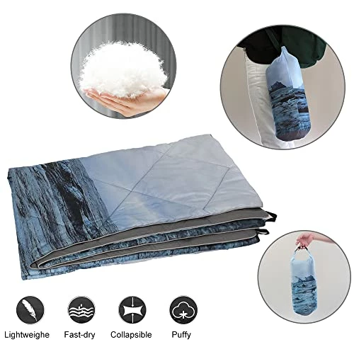 Hot Sale 😉 Down Camping Blanket -Puffy,Lightweight , Packable, Wind & Waterproof Warm Camping Quilt - Outdoor Blanket For Travel, Stadium, 🎒 Backpacking, Camping, Beach, And Hiking (Icelandic Grey) 🌟 - Image 4