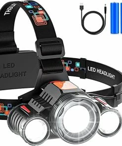 Buy 🔥 Soprut LED Headlamp Rechargeable, 6000 Lumen, Zoom & 90° Adjustable Head Lamp, HeadLamps For Adults, IPX4 Waterproof, Headlight For Outdoors, Camping, Running, Fishing, Cycling 🔥