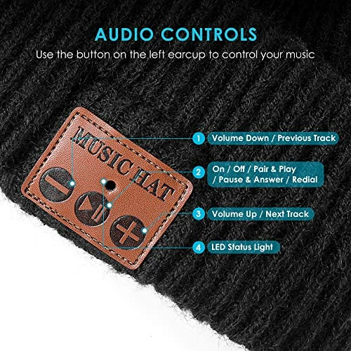 Deals ๐ฅฐ AHASTI Bluetooth Beanie Hat With Light For Men, Rechargeable 4 Led Headlamp Cap Wireless Headphones, Gifts For Men Dad Teen Gray โ - Image 5