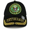 Cheap 🎁 Officially Licensed US Army Veteran Emblem Embroidered Structured Military ⚾ Baseball Cap Black 🧨